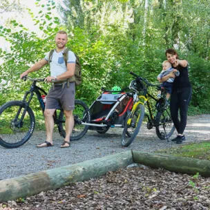 Auf dem Bodensee Radweg mit Kindern